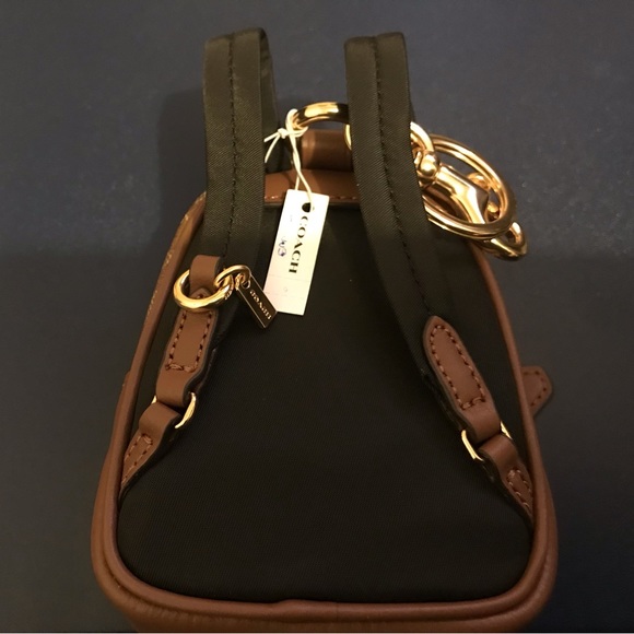 Coach Mini Court Backpack Key Fob Bag Charm Signature Canvas - Picture 3 of 6